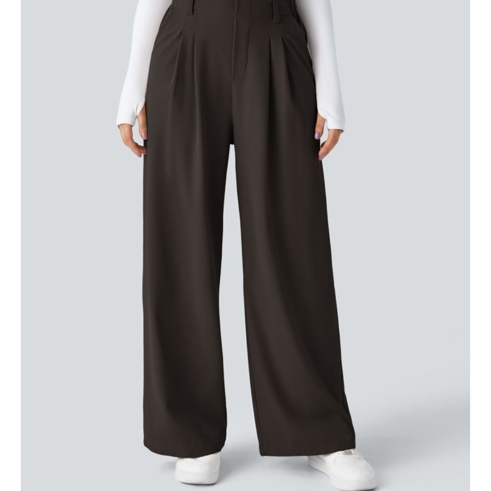 Halara Flex High Waisted Pocket Wide Leg Waffle Work Pants